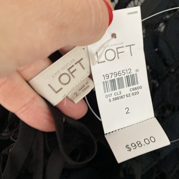 LOFT ANN TAYLOR black blue lace mini shift dress 2 - Picture 4 of 5